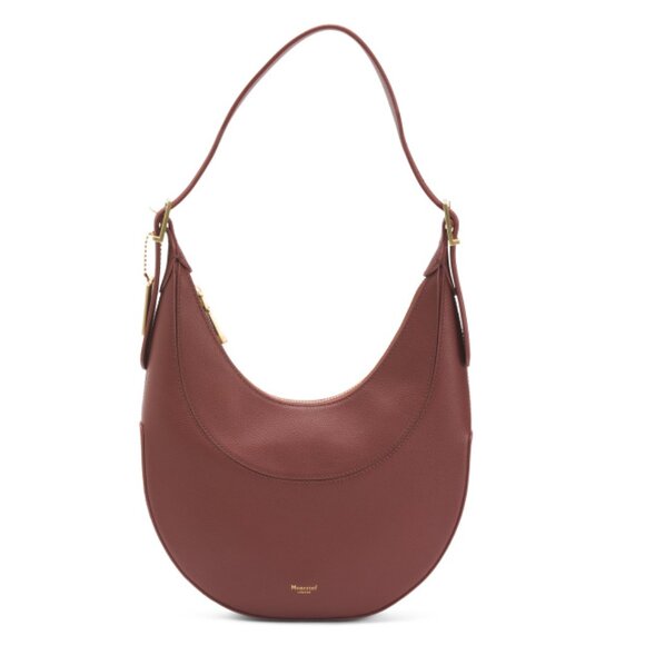 MONCRIEF LONDON Chocolate Leather Rounded Shoulder Bag - Picture 1 of 2